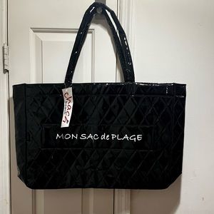 NWT My beach bag X-Large quilted glossy bag